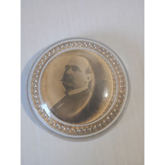 4" Glass Dome Paperweight Hunsicker Photographer Picture Frame Advertising Photo - Picture 1 of 5